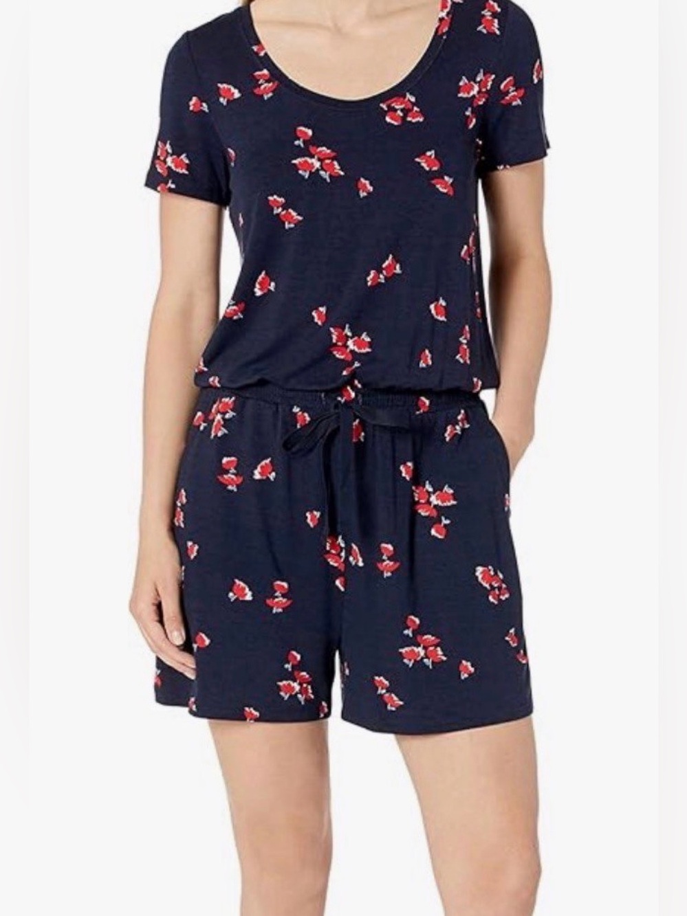 Amazon Essentials Women’s Scoop Neck Lightweight Summertime Romper Large NWOT